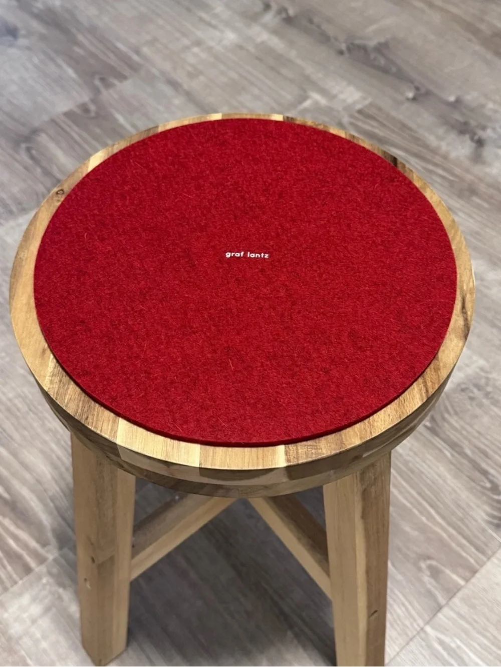 NWT Graf Lantz 10” Round Merino Wool Felt Trivet Garnet Red Minimalist Decor